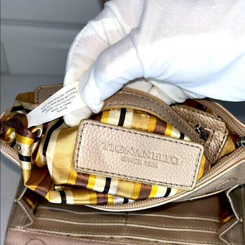 Tignanello Tan and Cream Crossbody with Soft Matte Finish Leather Vintage - Picture 12 of 17